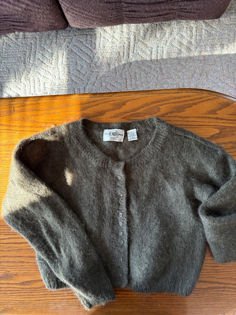 Tailor B. Moss Olive Green Button-Front Women's Cardigan